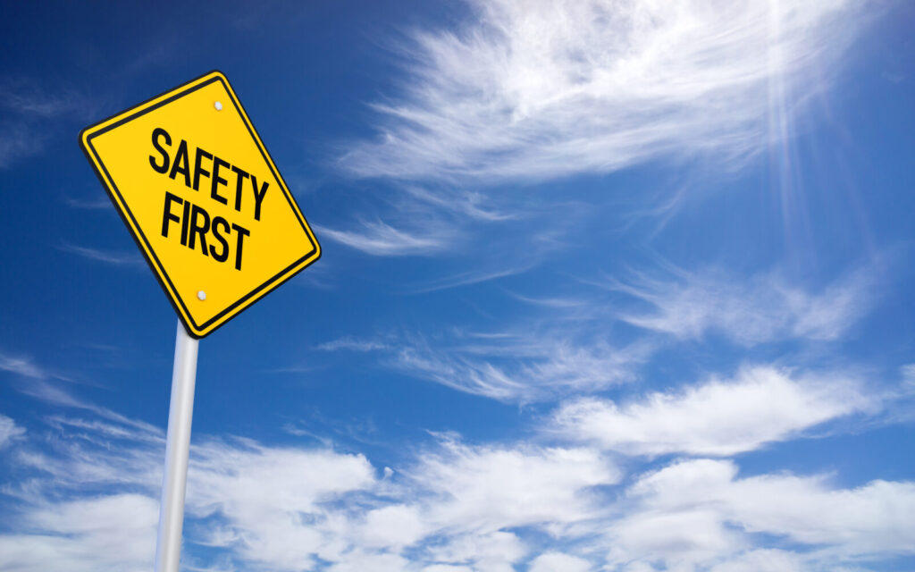 Safety First road sign image