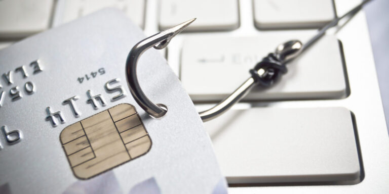 Phishing image, fishing hook on credit card